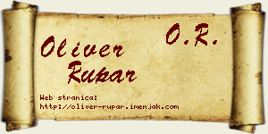 Oliver Rupar vizit kartica